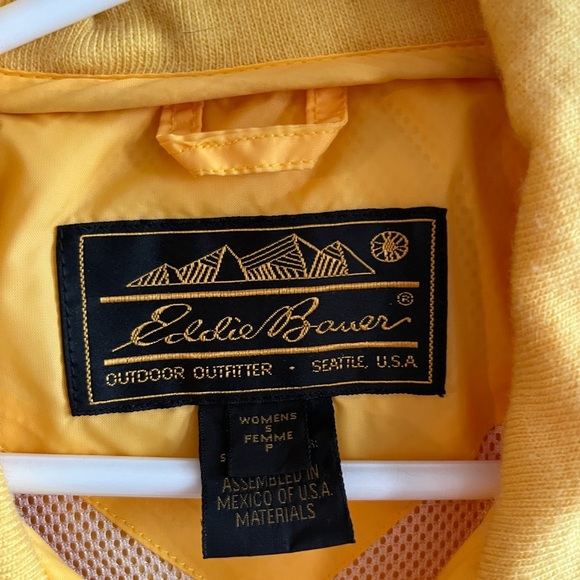 Eddie Bauer Vintage Yellow Windbreaker Hooded - Picture 3 of 15